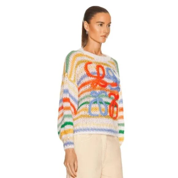 Loewe Anagram-Embroidered Stripe Mohair Sweater - Picture 2 of 13